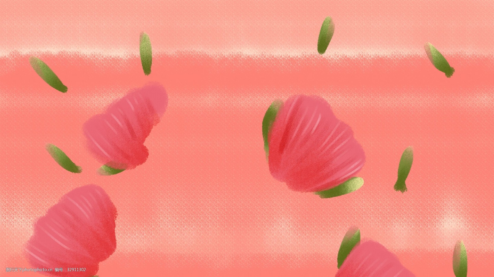 简约手绘花朵背景图 简约 文艺小清新 手绘花朵 粉色背景 暖色系 温馨