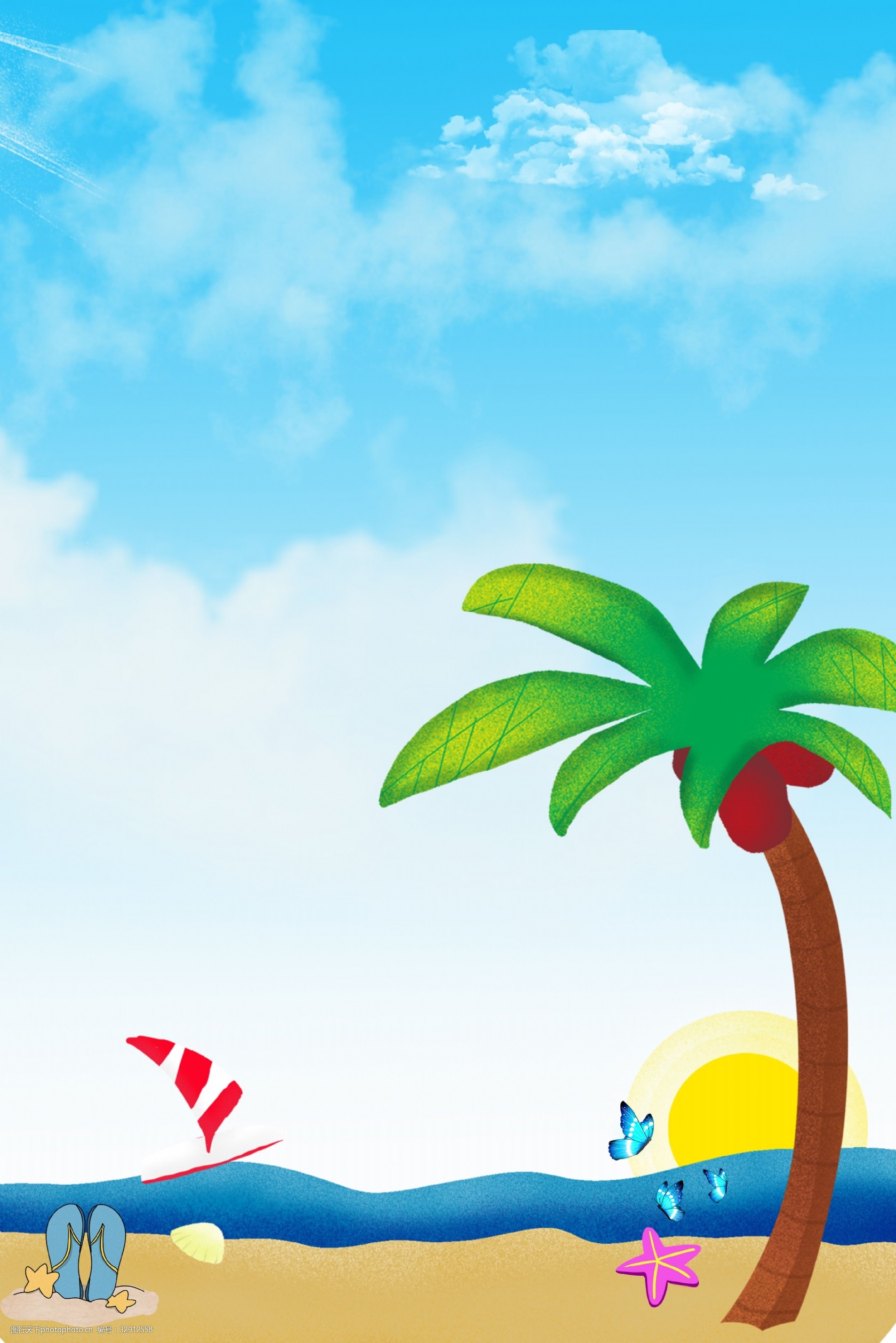 夏日海滩主题背景banner图片