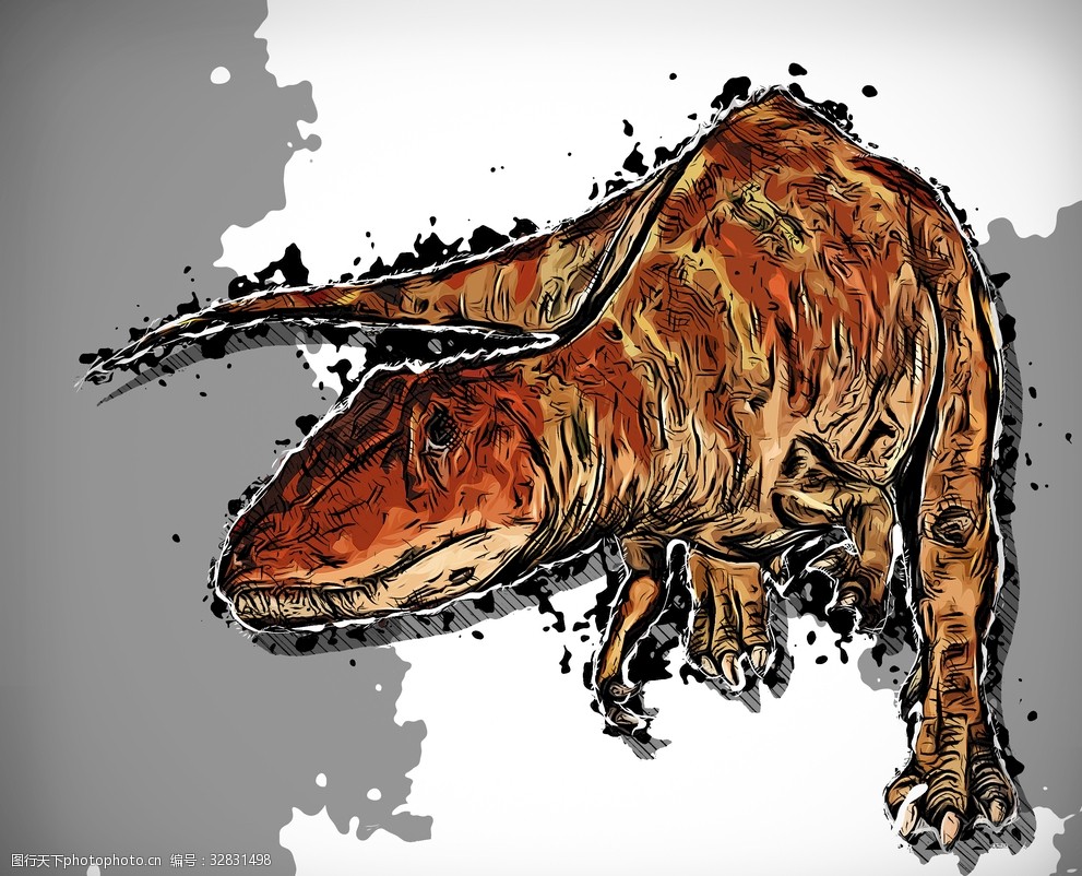 水墨大埝恐龙图片