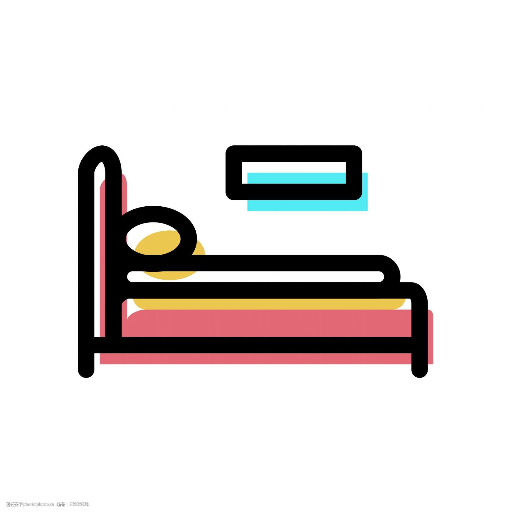 关键词:卡通床垫子免抠图 木垫 休息木床 家具图标 生活家具 ui应用