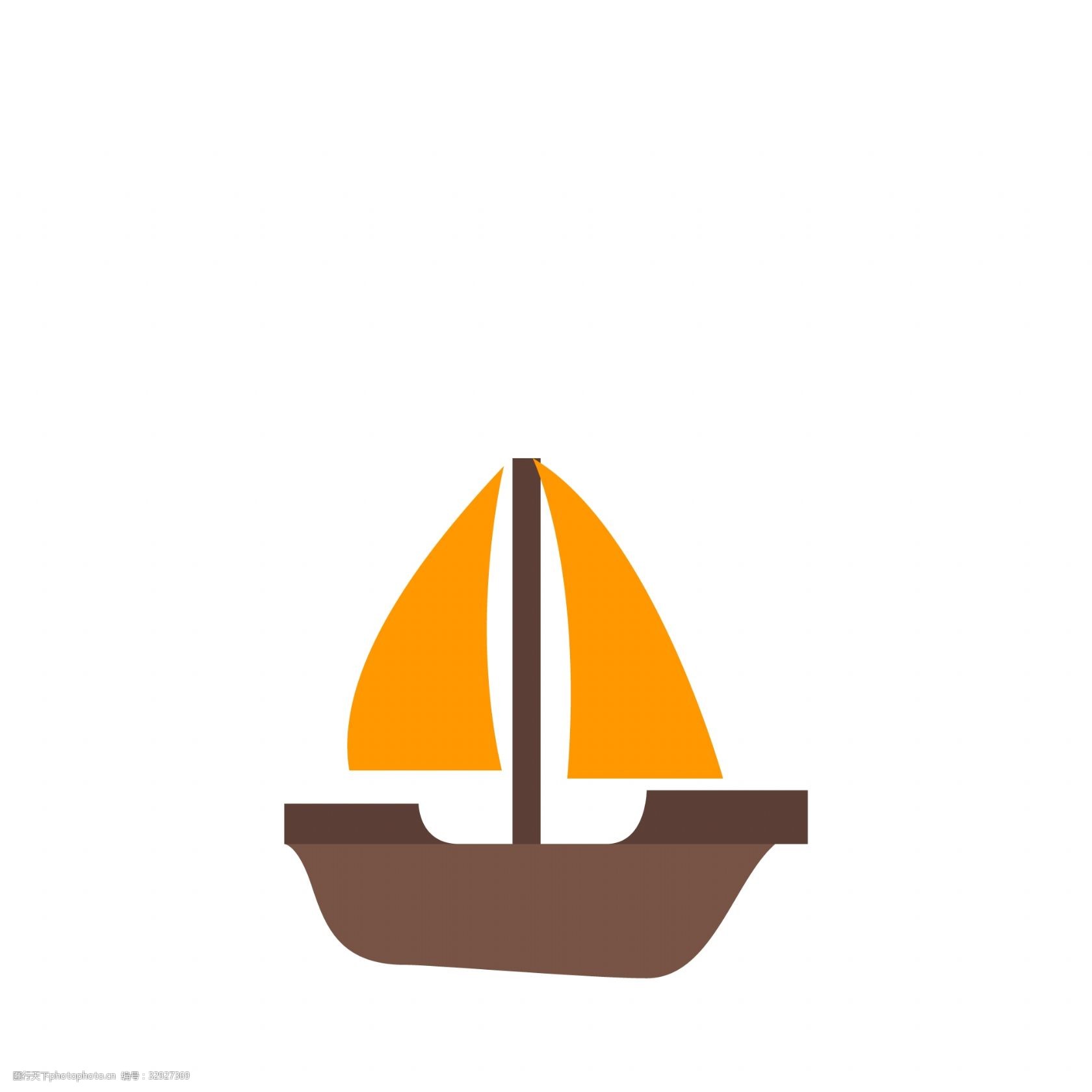 卡通小船图标免抠图