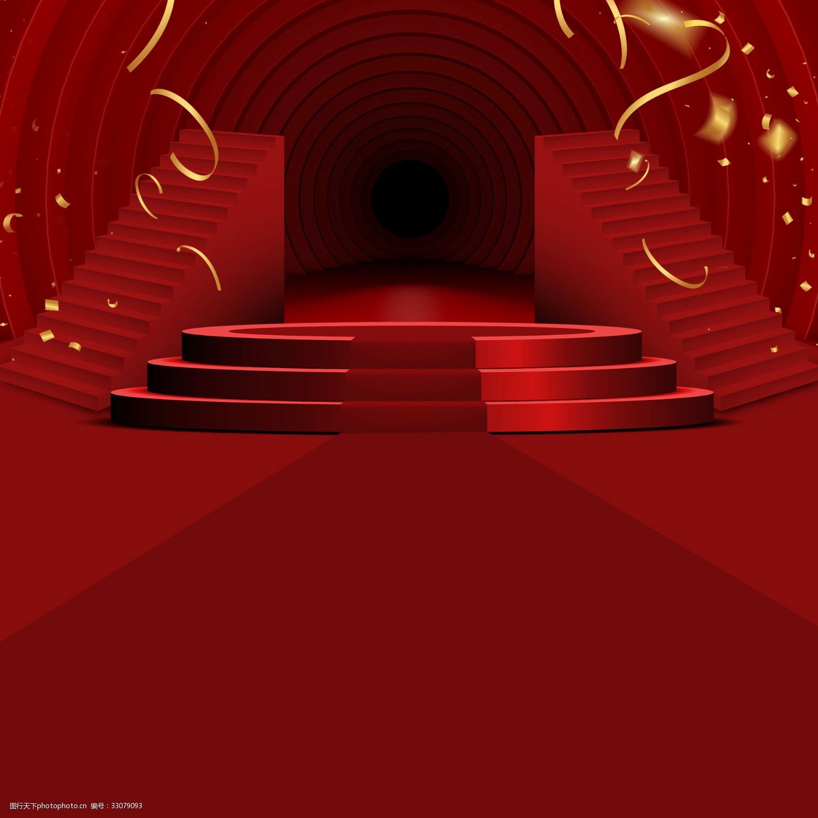 简约红色电商舞台背景图