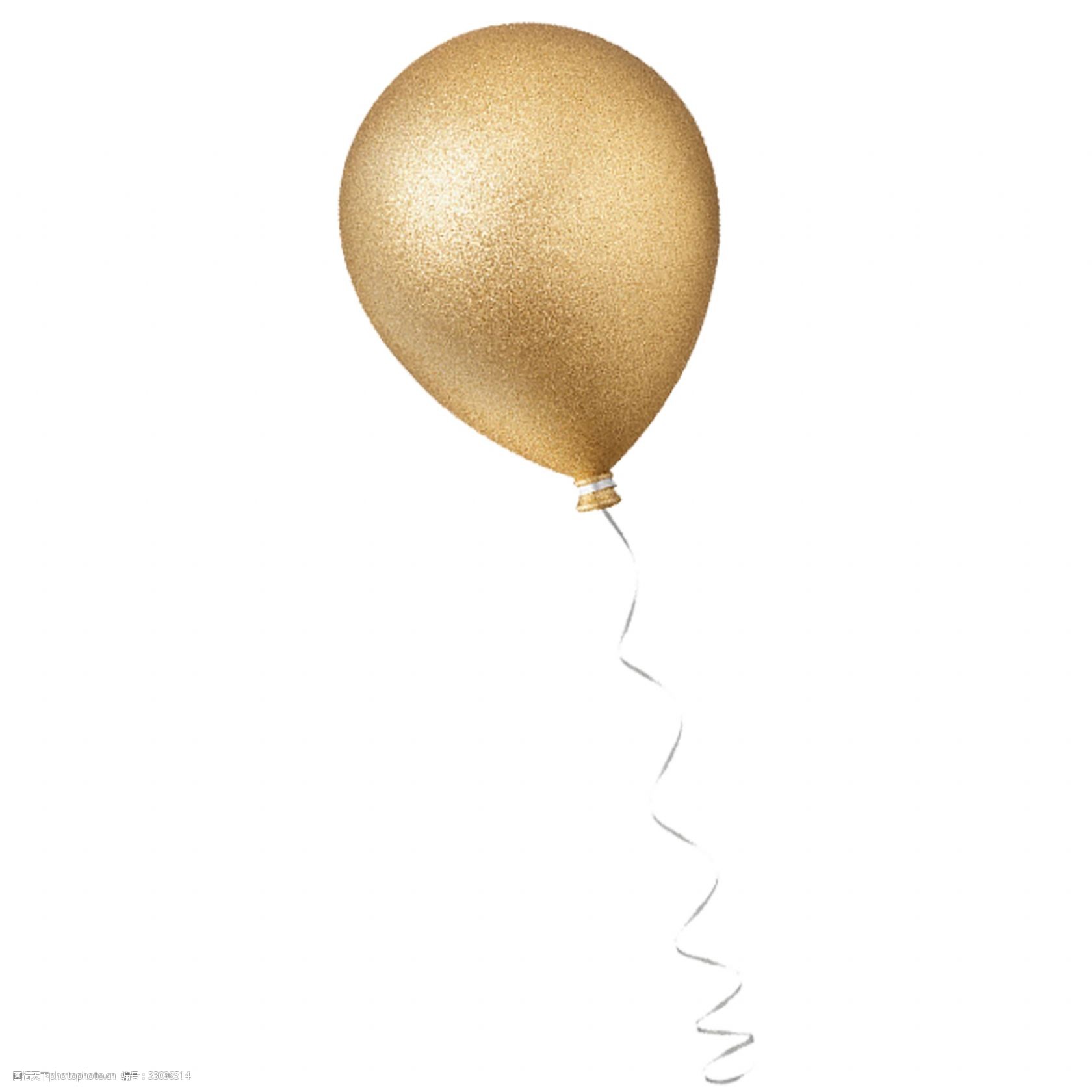 金色创意圆弧气球漂浮元素