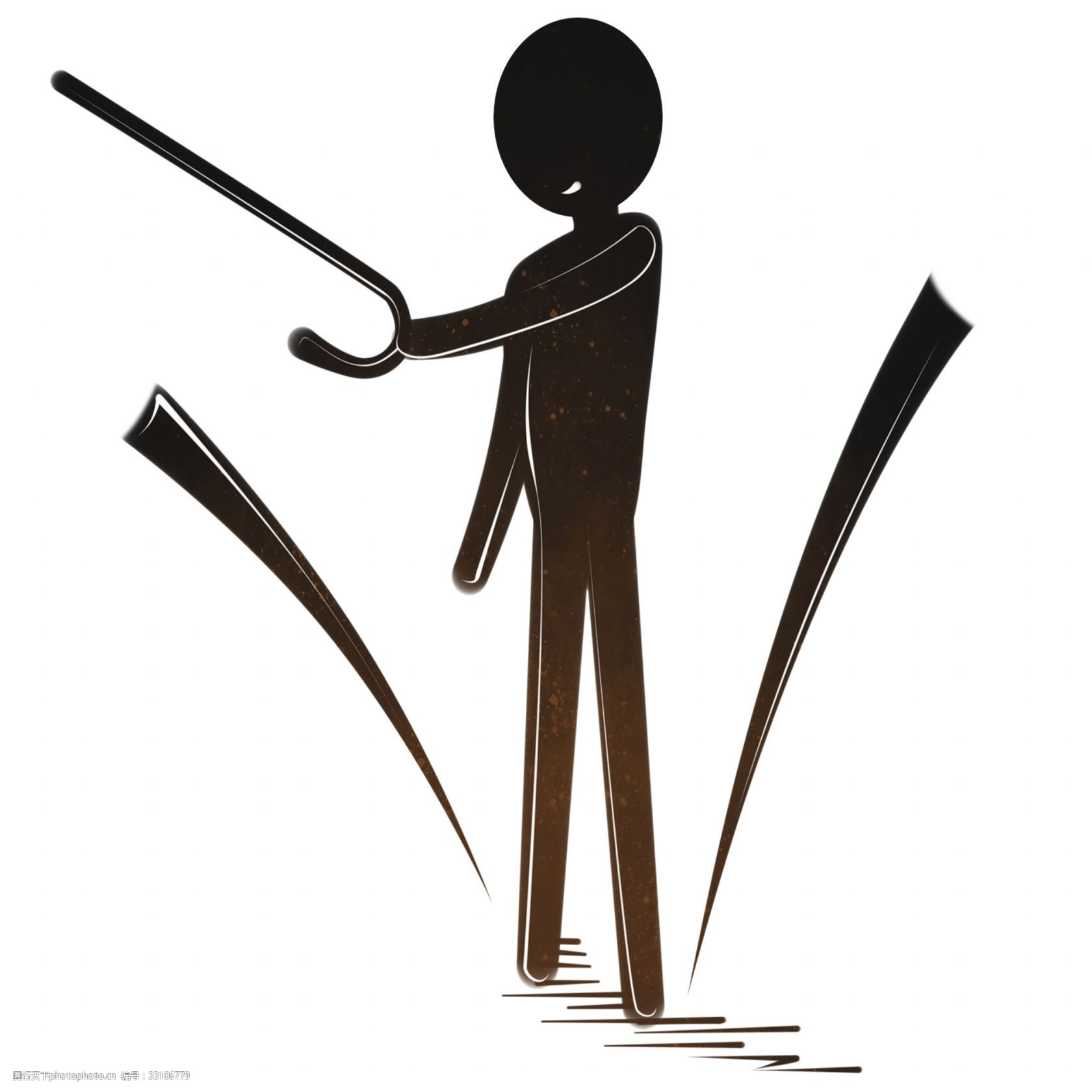 拿着拐杖火柴人