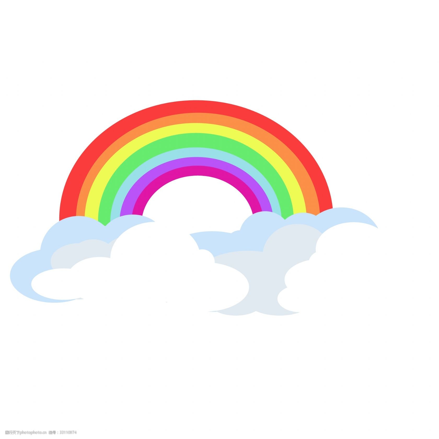 儿童节卡通彩虹云朵元素