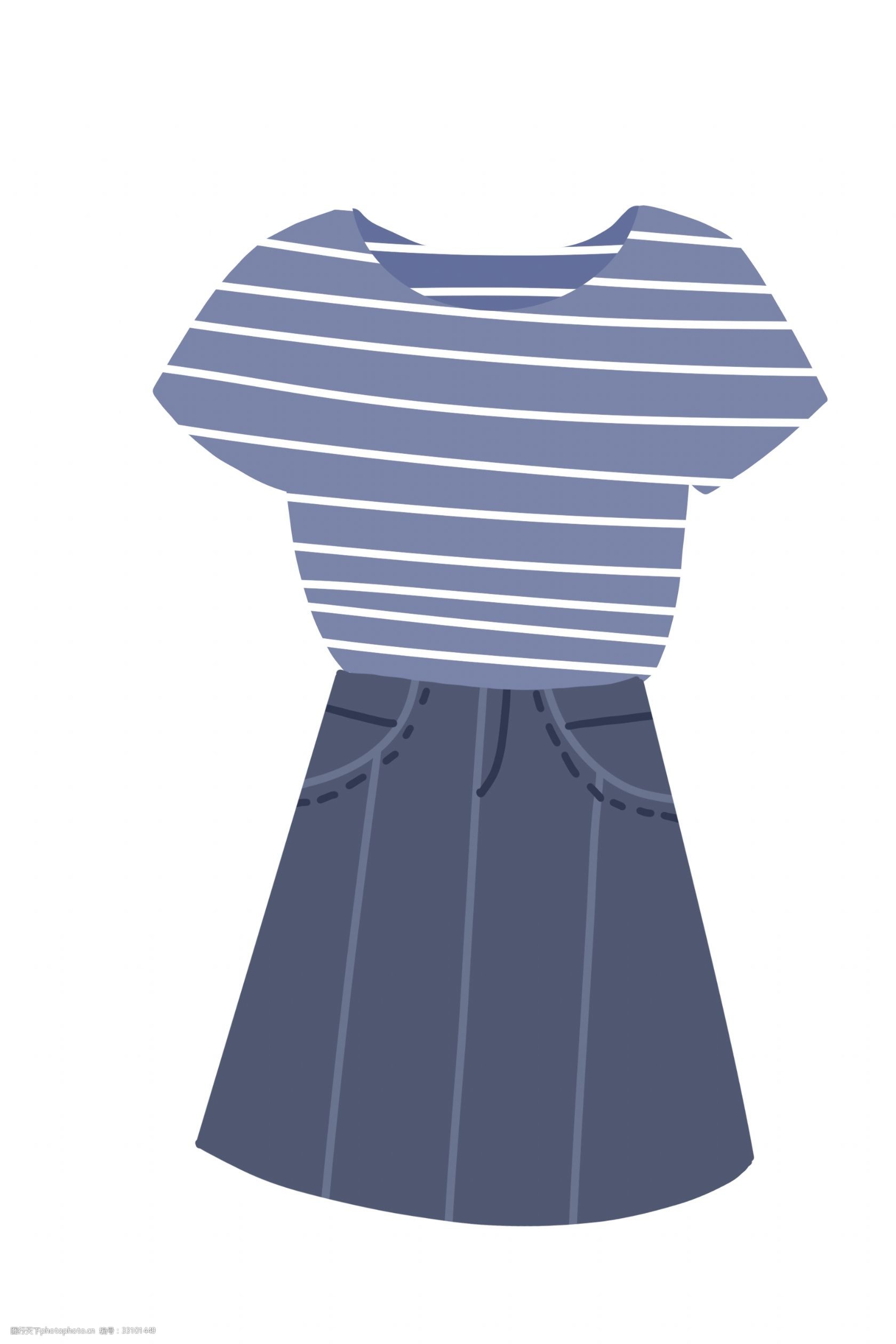 蓝色女士连衣裙衣服