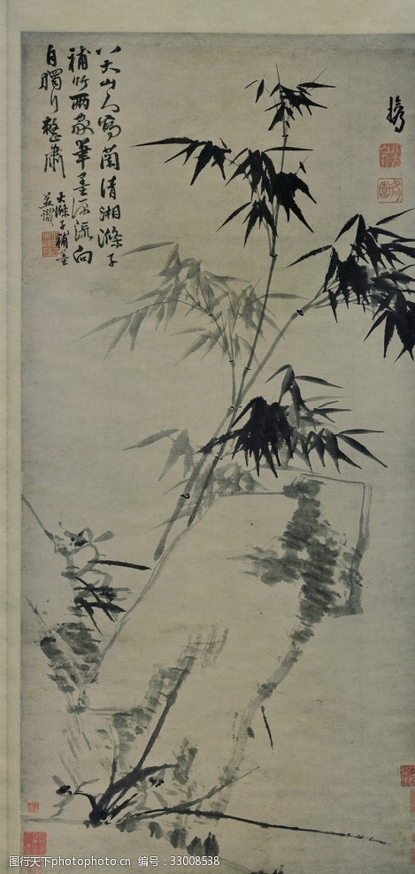 关键词:清 石涛 朱耷 兰竹图 国画竹 水墨竹 古画 古代兰竹图 设计