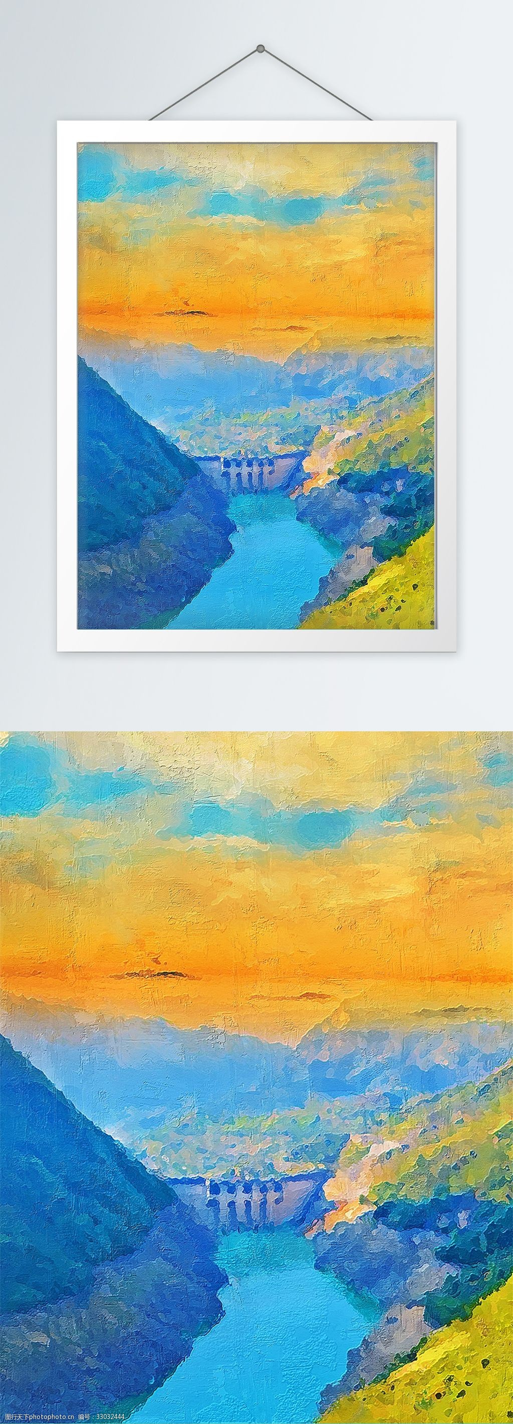 十大名胜长江三峡风景油画酒店饭店装饰画
