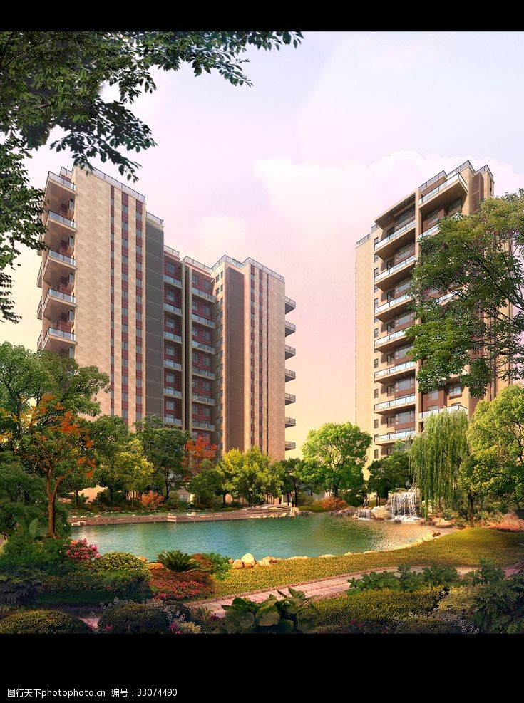 高层住宅区节点效果