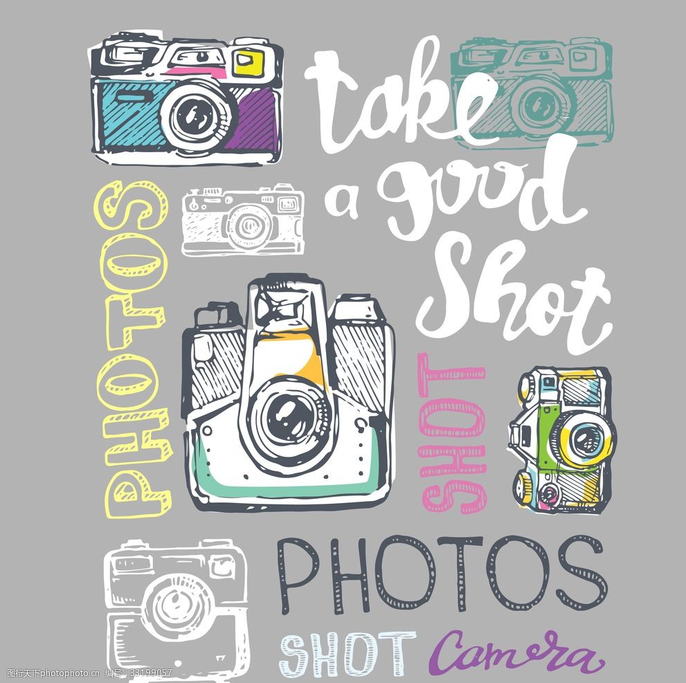 照相机手绘图片 图行天下素材网